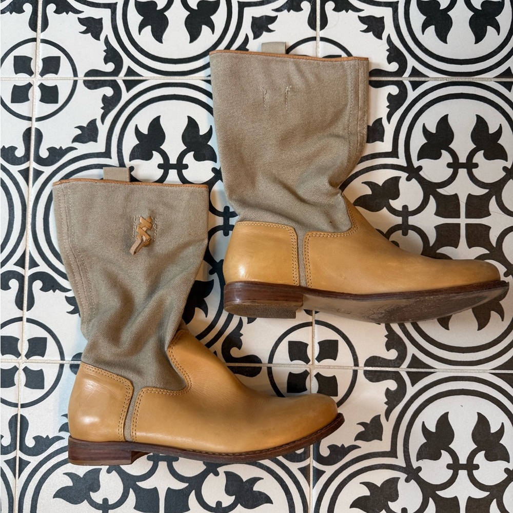 Matisse Coachella Tan Canvas and Leather Ankle Boots